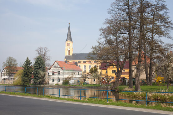 Blick über den Bärnsdorfer Dorfteich