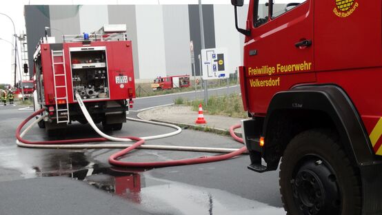 Löschfahrzeuge der Radeburger Feuerwehr im Einsatz