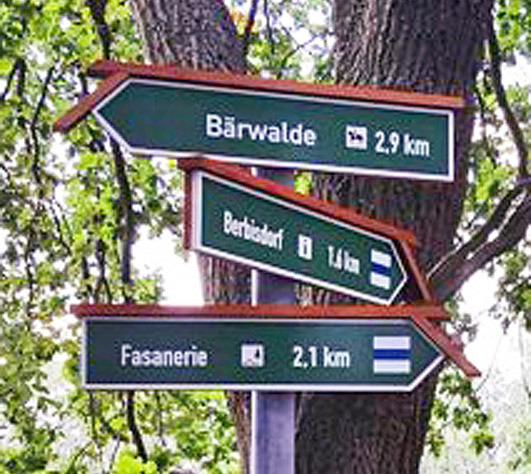 Schild am Frauenteich bei Berbisdorf